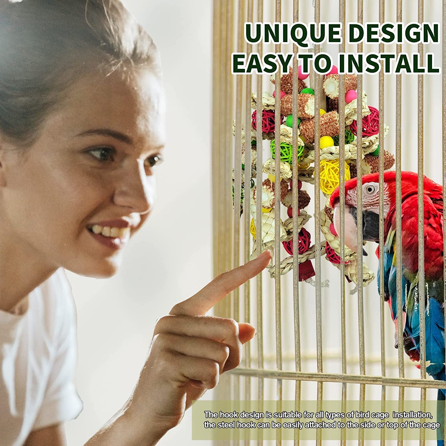 RF-X Parrot Toys, Natural Corn Cob Bird Chew Toys for Small and Medium-Sized Macaws, African Grey Parrots, Amazon Parrots, Medium-Sized Bird Cage Toys