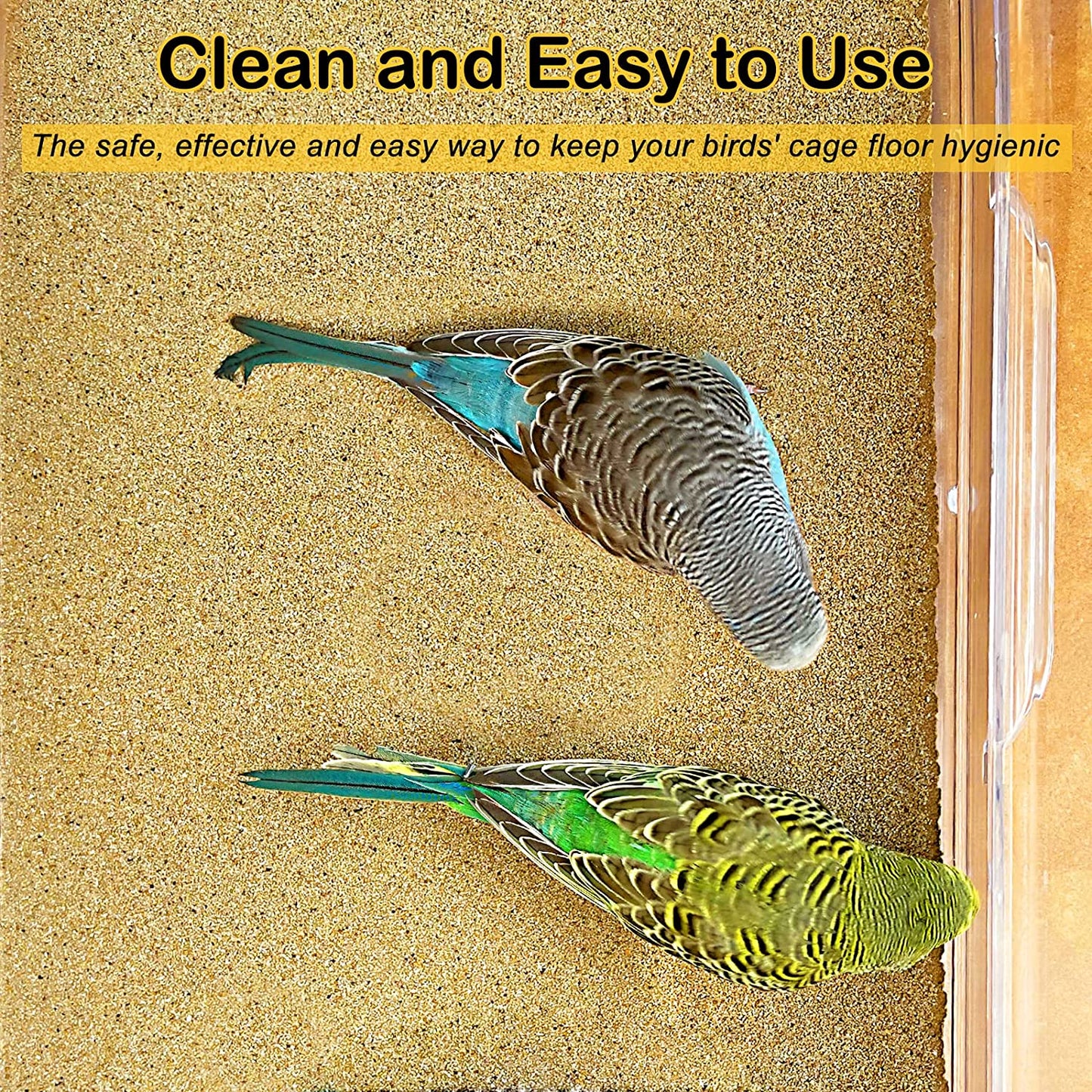 Gravel Paper for Bird Cage 30-Pack 15" X 9.5" Bird Cage Liners Disposable for Enhanced Hygiene and Bird Health