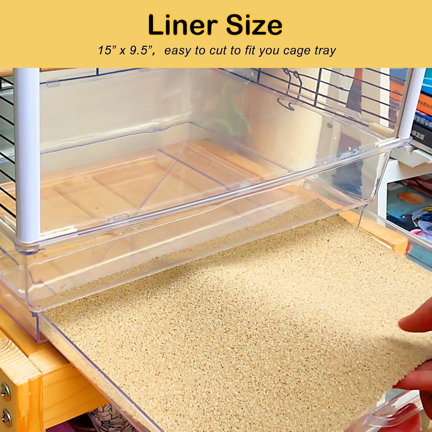 Gravel Paper for Bird Cage 30-Pack 15" X 9.5" Bird Cage Liners Disposable for Enhanced Hygiene and Bird Health